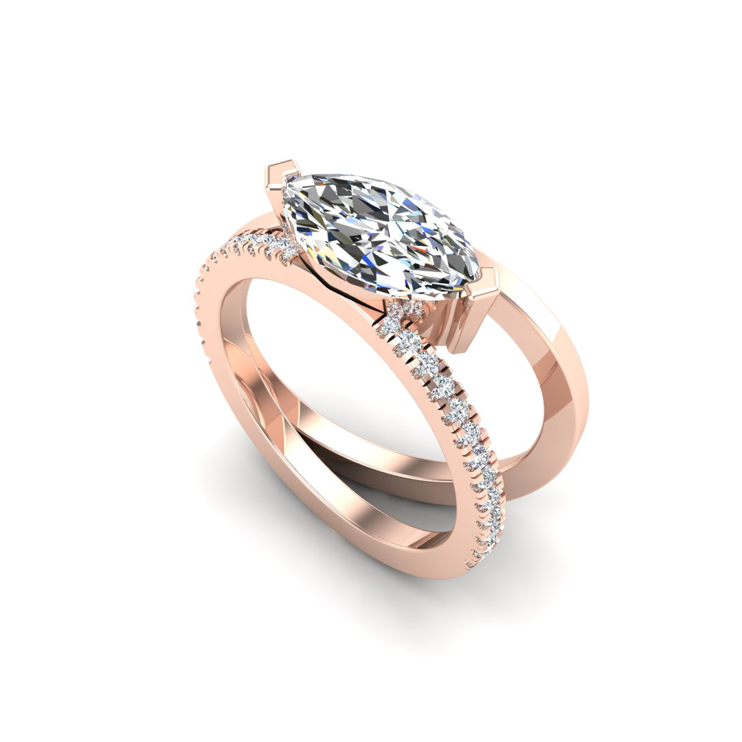 Hattie Split Band Engagement Ring